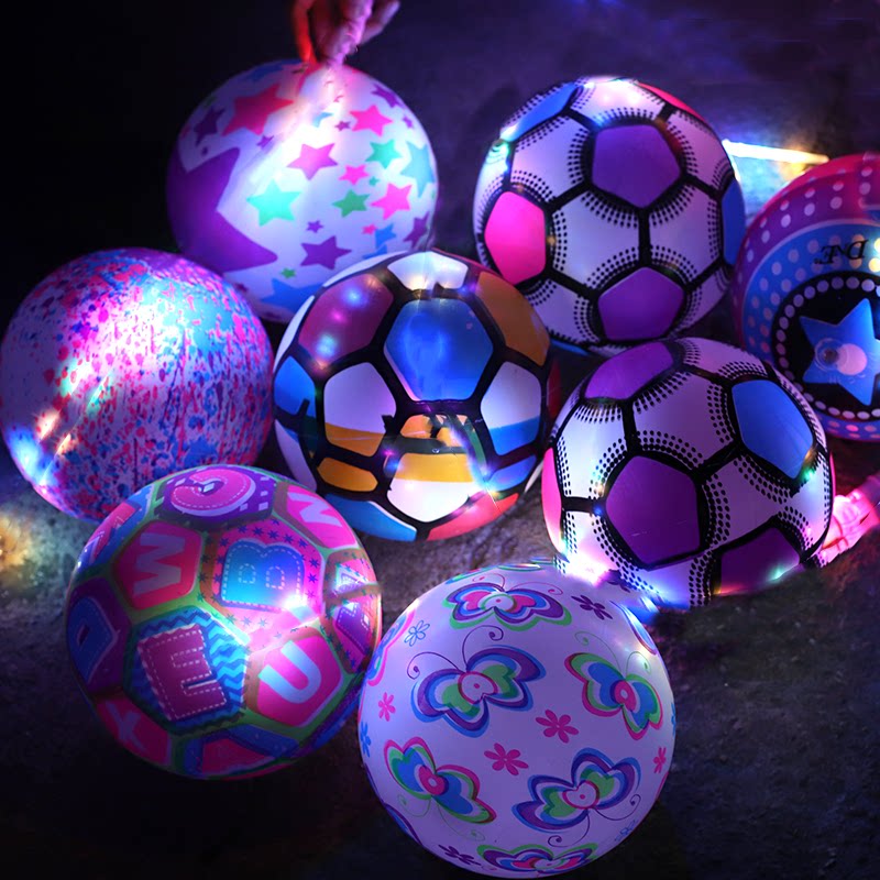 Flash Football Luminous Basketball Night City Clapping Ball Thrower Ball Night Market Stalls Hot Selling Glowing Leather Ball Toys Stall