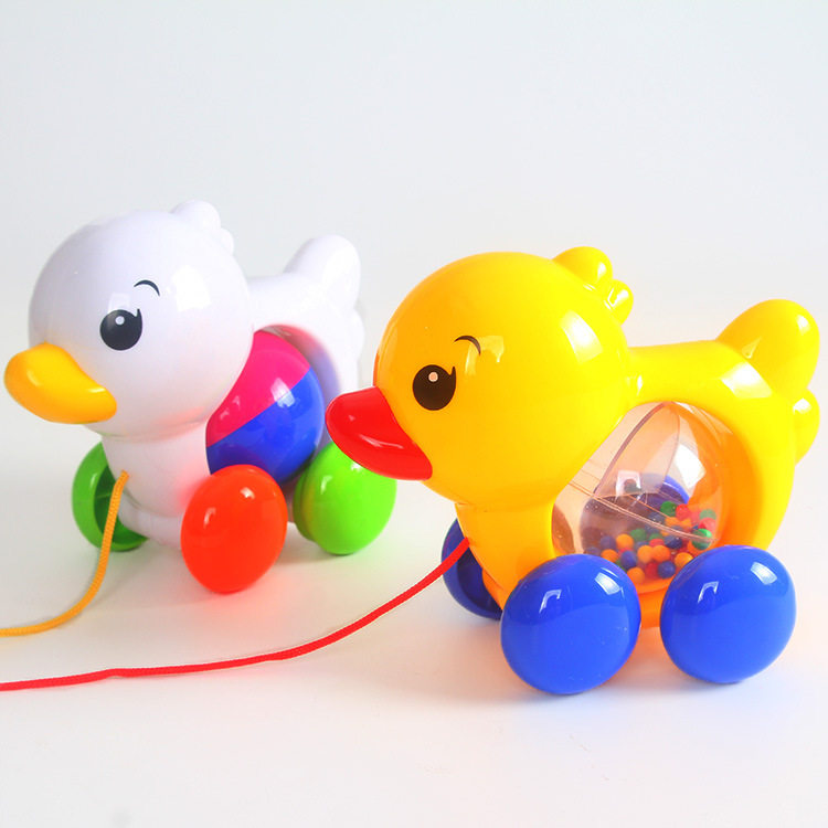 Baby learn walking pull rope teasing toy with rocking bell function Pull Wire Cute Little Ducks Children Puzzle Early Toys