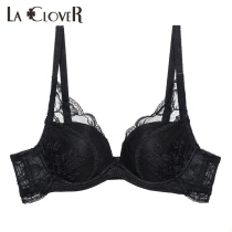 LACLOVER Blue Cavin Waltz series Lace flower embroidery 3 4 medium thick cup gathering bra LC11DM1