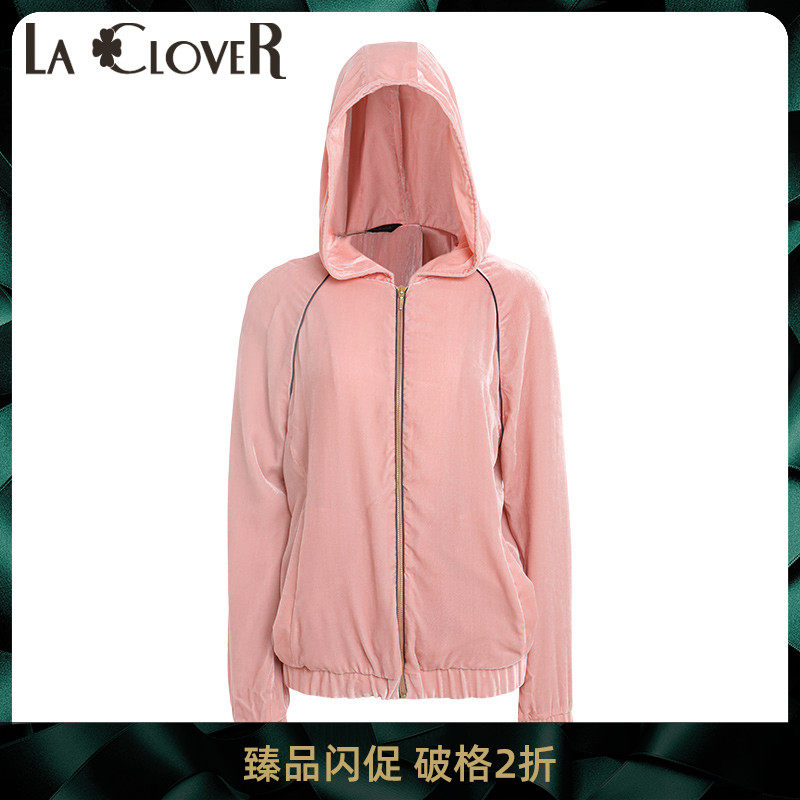 LACLOVER Velvet Warm Series Silk hooded loose top LC81GL1