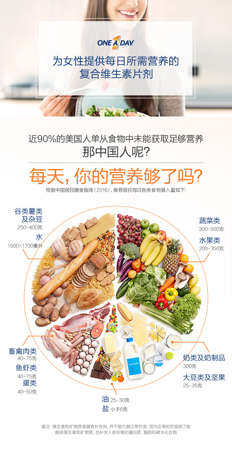 拜耳旗下 ONE A DAY 女士 复合维生素 160粒/瓶 图2