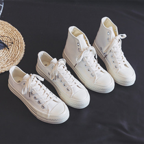 White high - gang canvas shoes in 2022 summer new cloth shoes and small white women shoes