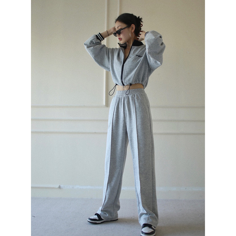 AZHU AJu-Wei pants female spring autumn new loose broadlegged pants drag sports long pants