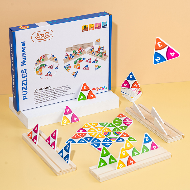 Triangular Board Colorful Color Digital Puzzle Puzzle Puzzle Early Parent-child Interaction Special Force Logical Thinking Training Table Tours