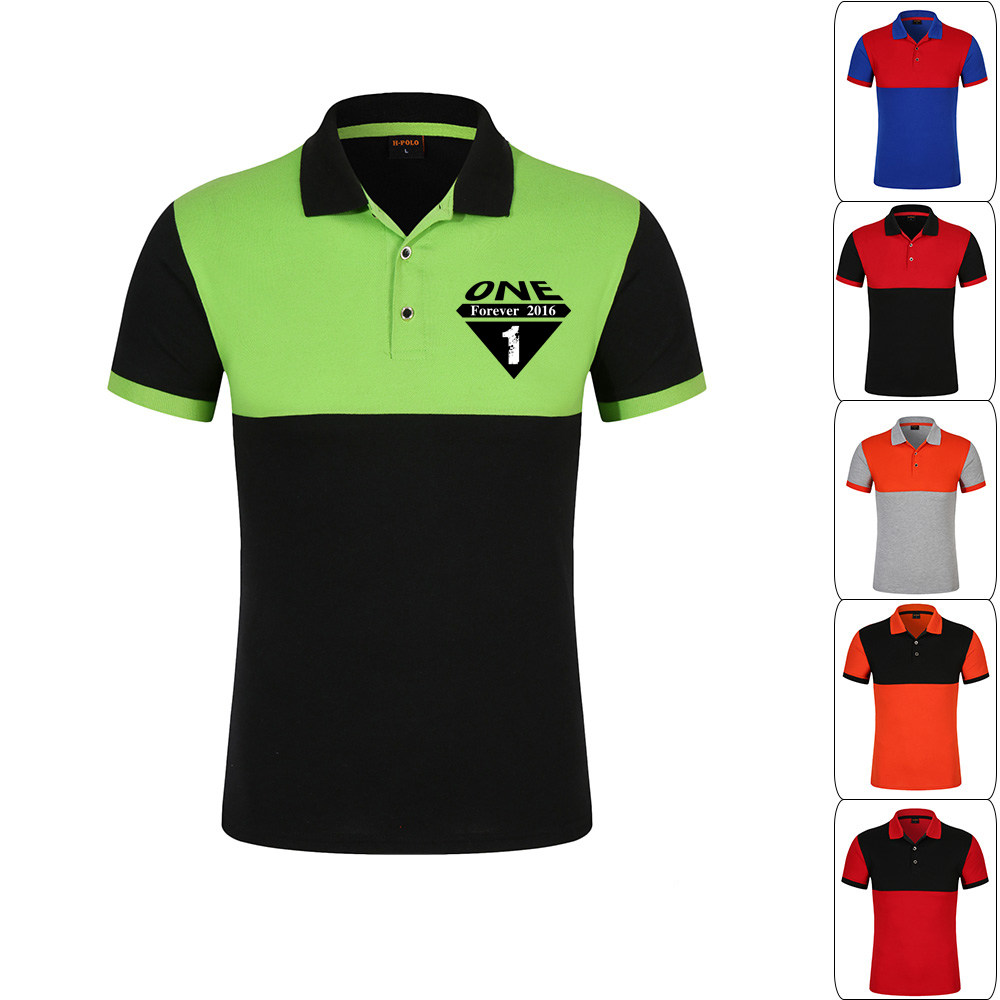 Summer short sleeves up and down collage workwear turnover T-shirt Furnishing Designer Catering Shop Employee Clothing Print custom