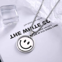 National Tide Tennis Red men and women Rotating Laughs Face Necklace Ins Hip Hop Street Lovers BIFACIAL expression Trampoline Pendant