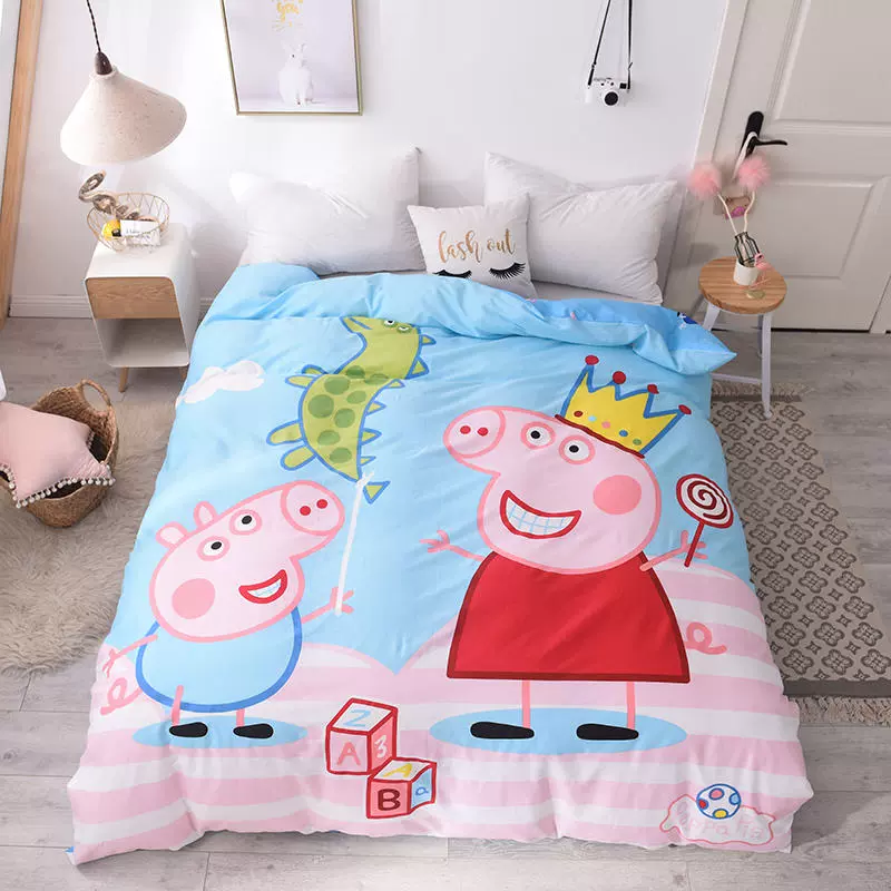 Pikachu chăn đơn mảnh trẻ em học sinh nam và nữ bông chăn mùa hè đầu máy nhỏ Thomas tấm - Quilt Covers chăn ga gối đệm màu hồng