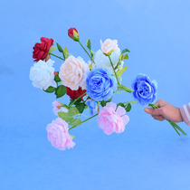 Peony flower simulation flower fake flower living-room pendulum pieces of silk flowers wedding single flower bouquet with flower arrangement bedroom dining room decoration