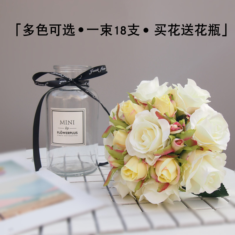 ins Nordic hand letter rose 18 artificial flower fake flower wedding bride holding flower decoration decorative flower set