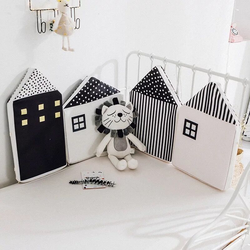 Nordic Ins Infant Bed Circumference Soft Bag Anticollision Bedside Cushions Unwashed Splicing Children's House Decorated Tent Fence