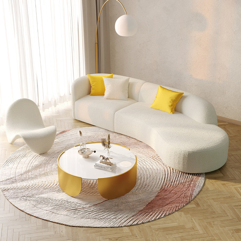 Nordic Arc Tech Cloth Sofa Living Room Light Extravagant Modern Small Family Type Ins Nets Red Wind Your Courtesant Casual Sofa Chair