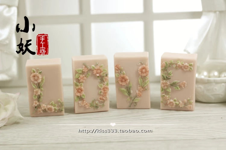 H001diy tình yêu làm bằng tay nước hoa xà phòng mềm silicone silicone mài khuôn sô cô la fondant nhựa pudding
