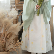 Shirt language Hanfu (streamer) Ming turtle back small golden peach woven gold gauze trapezoidal horse face spring and summer original