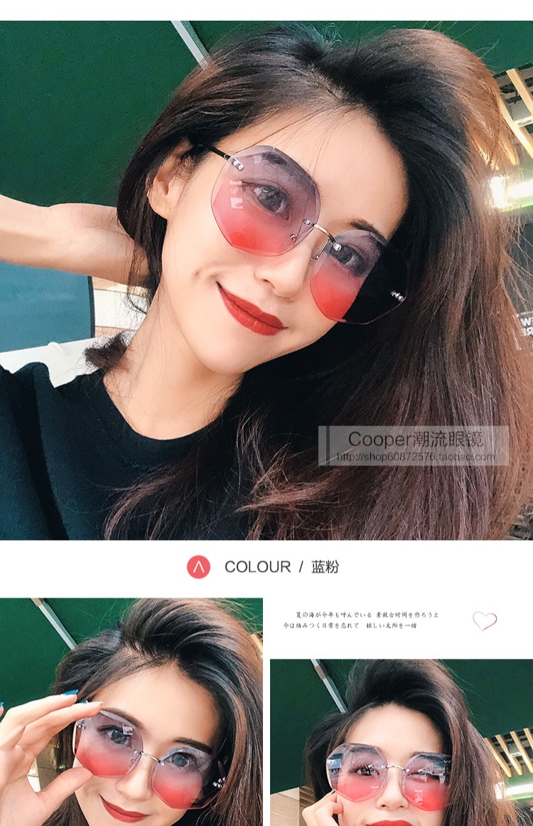 Kính râm nữ chống tia cực tím 2018 mới màu đỏ với kính râm mặt tròn dài Hàn Quốc phiên bản kính lái xe thủy triều gọng kính cận nữ