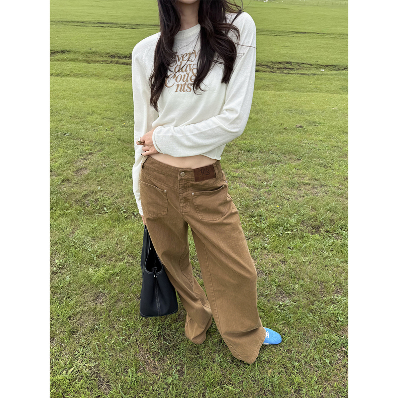 70 Is Not Seventy, Retro Melard, Relaxed and Chic Straight-Leg Casual Pants for Women, Loose Khaki Wide-Leg Trousers 70 Is Not Seventy, Retro Melard, Relaxed and Chic Straight-Leg Casual Pants for Women, Loose Khaki Wide-Leg Trousers