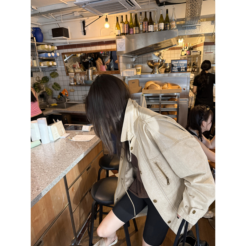 70 Is Not Seventy, Retro Street Style, Loose Stand-Up Collar Tencel Cotton Jacket, High-End Mid-Length Workwear Trench Coat 70 Is Not Seventy, Retro Street Style, Loose Stand-Up Collar Tencel Cotton Jacket, High-End Mid-Length Workwear Trench Coat