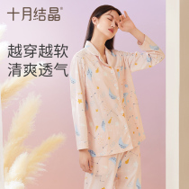 October crystallized lunar subsuit Spring winter thin section of pregnant womans pyjamas pregnancy to be produced after giving birth to breast-feeding nursing home