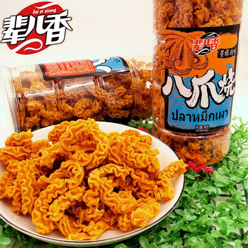 Generation Fragrant Octopus Roasted Spicy Guoba 8090 Nostalgic Snacks Casual Pizza Roll Barrel Packed Net Red Explosive Snacks
