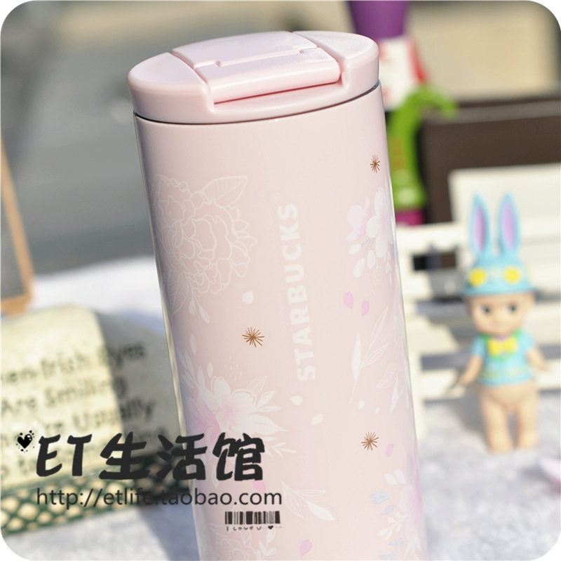 Starbucks Cup 2019 Hồng Kông Cherry Blossom Pink Cat Kỷ niệm mới Nàng tiên cá Fish Scale Glass Mug - Tách bình đựng nước