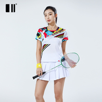 Single Double Spring Summer New Badminton Suit Mens And Womens Kit Short Sleeve Women Sportswear Quick Dry Suction Sweat-Breathable Blouse