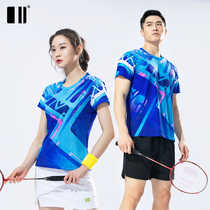 New single double number badminton suit short sleeve suit mens speed dry and breathable table tennis clothes suit womens spring and summer