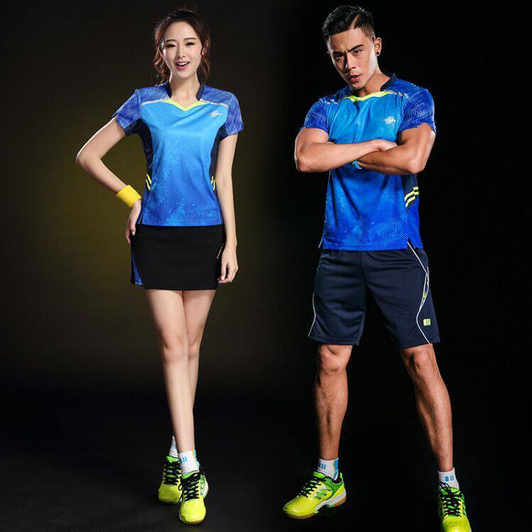 Single Double Number Badminton Suit Suit for men and women Speed Dry Short Sleeve Blouses Skirt Pants Sportswear summer breathable tennis suit