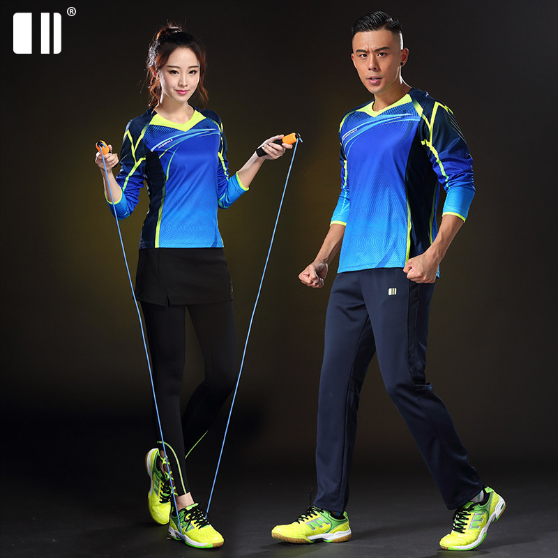 Single Double Number Autumn Winter New Badminton Suit Suit Men And Women's Tennis Badminton Long Sleeve Long Pants Sportswear Group Purchase
