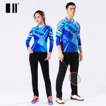 New single Double Number Badminton Suit Long Sleeve Suit Mens Speed Dry Breathable Tennis Uniform Tennis Suit Womens Autumn Winter