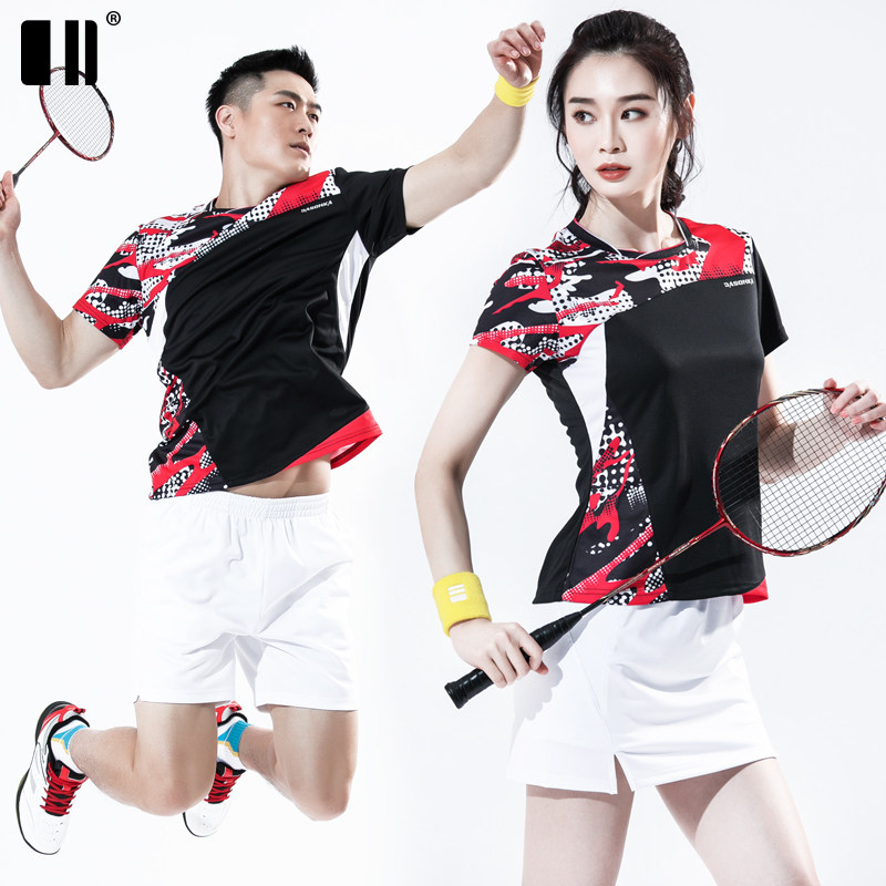 Single and double number 2023 new badminton suit men's training suit tennis skirt suit women's quick-drying table tennis competition suit summer