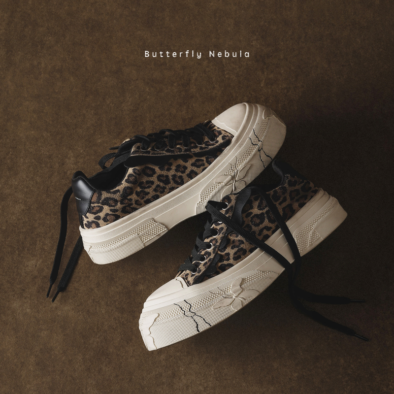 【Puyi Xing/Zhang Yue Same Style】Butterfly Nebula Distressed Leopard Print Platform Canvas Shoes 【Puyi Xing/Zhang Yue Same Style】Butterfly Nebula Distressed Leopard Print Platform Canvas Shoes