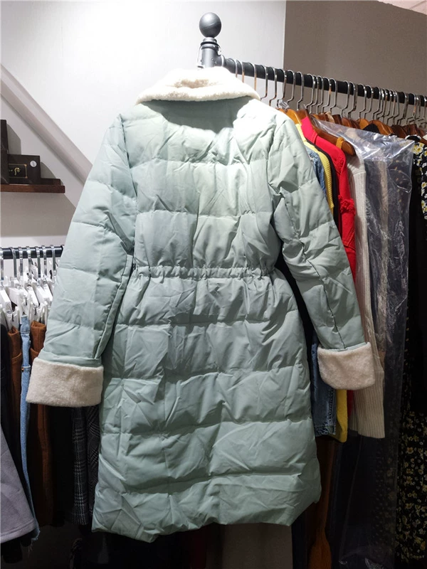 Chống giải phóng mặt bằng! Thương hiệu quầy 90% vịt trắng xuống eo hồng xuống áo khoác cotton áo khoác nữ - Áo len lót đôi