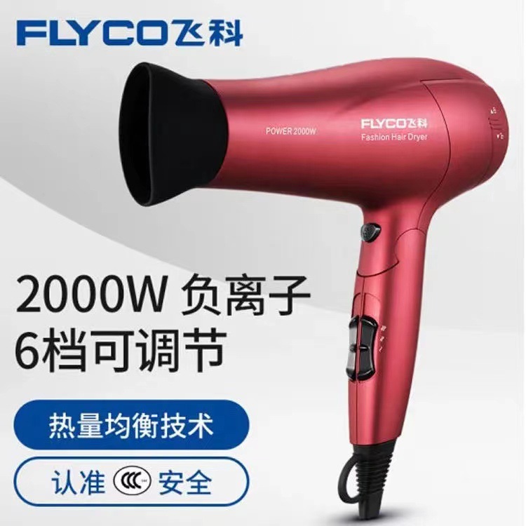 Flying Co Hair Dryer Home Hair Salon 2000W No Injury Hair Dryer Cylinder Negative Ion Foldable Electric Blow FH6218 -Taobao