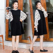 Autumn gestational woman dress Korean version out of service Tidal Moms Fashion Gestation Period Breastfeeding Skirt Long Sleeve New Pregnant Woman Dress dress