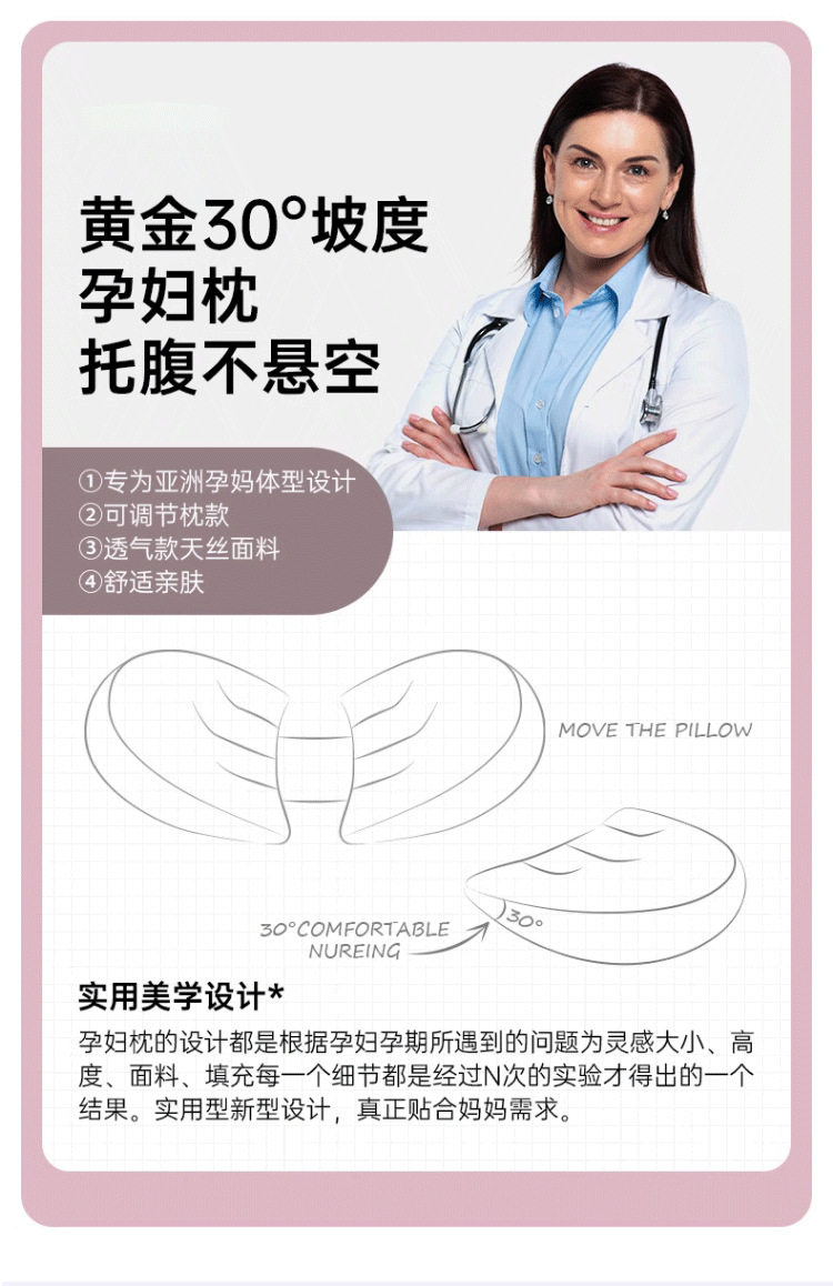 Nap подушка 婴儿趴趴枕防胀气斜坡枕二合一孕妇枕护腰侧睡枕托腹初生0到6个月