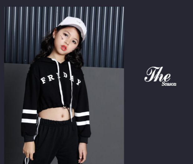 Trẻ em nhảy hip hop đường phố trang phục cô gái tay dài jazz biểu diễn nhảy phù hợp với cô gái hiện đại quần áo khiêu vũ bụng bụng trang phục dân tộc đẹp cho bé yêu