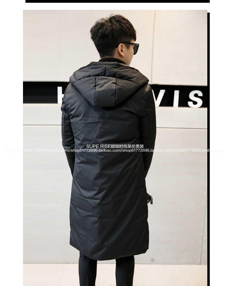 2017 mùa đông nam dài coat jacket triều Hàn Quốc phiên bản của dày mỏng Slim dài cotton thanh niên áo khoác trùm đầu