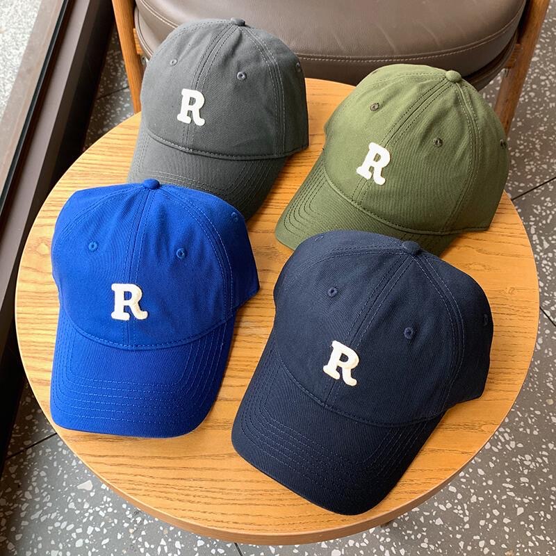 R-Label Brown Baseball Cap for Women with Large Head Circumference, Slimming, Face-Slimming, Versatile Sports Hat for Men, Korean Style Trendy Cap