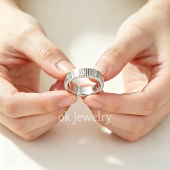S925 moissanite diamond wide plain ring