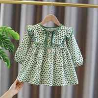 Q221 Скалливая воротник цветочный платье