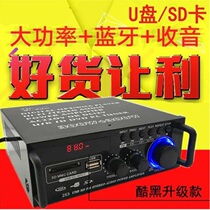 Mini small power amplifier speaker power amplifier card U disk radio DC 12V 220V Bluetooth power amplifier