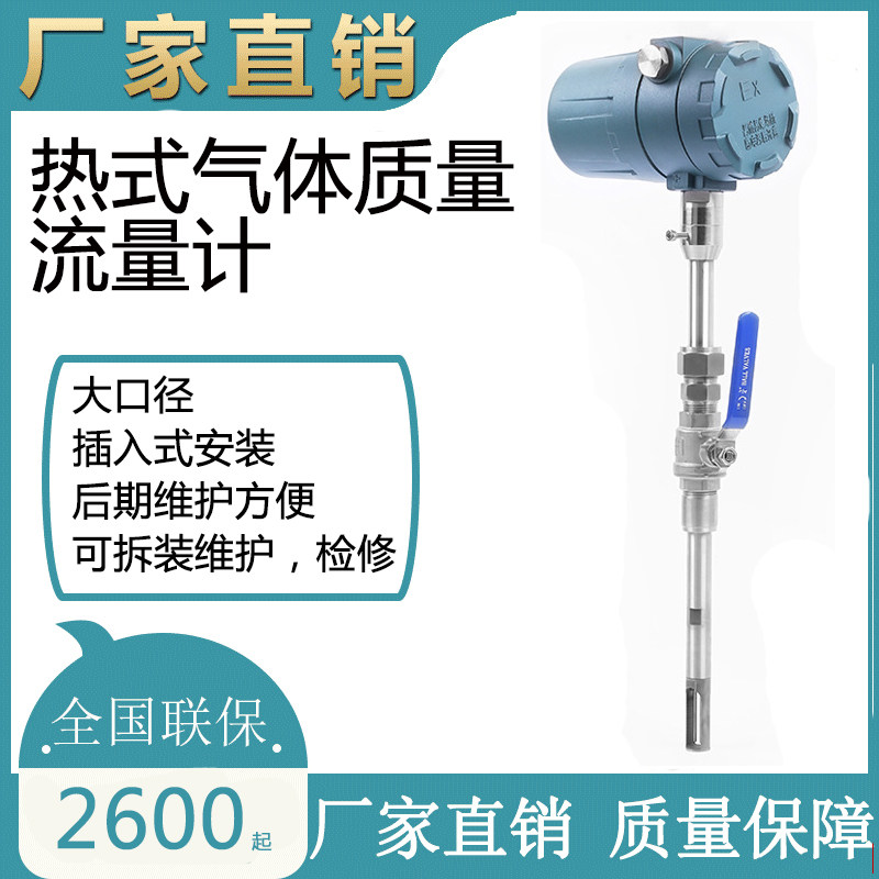 Thermal gas mass flowmeter micro-flow compressed air oxygen nitrogen argon biogas flow meter