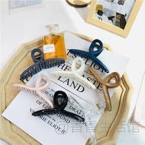 Morandi color line grab clip cross big hairclip