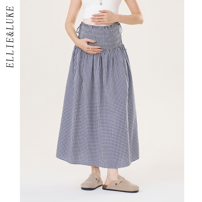 Ellieluke Maternity Skirt Summer New Large Size Beautiful Skirt for Pregnancy Two-Wear Plaid Skirt Summer Dress Ellieluke Maternity Skirt Summer New Large Size Beautiful Skirt for Pregnancy Two-Wear Plaid Skirt Summer Dress