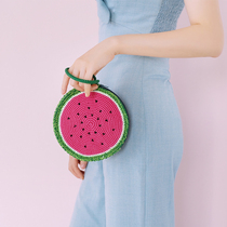 Cute small bag female fruit series clutch hand crochet watermelon lemon orange wool knitting crochet hand hook