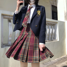Школьная форма 英伦春秋单粒扣小西装韩版女装女生学院风校服套装短款jk制服外套