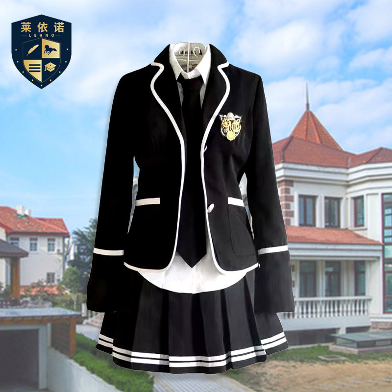 British Style School Uniform Set for Boys and Girls, Class Uniform, Choir, Japanese-Style Small Suit, Long-Sleeved Jacket, Jk Pleated Plaid Skirt, Original Design