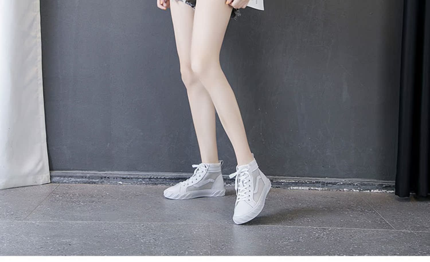 Giày nữ nữ cao cấp 2019 mới với váy trắng giày lưới đỏ mùa hè lưới thoáng khí Giày đế bằng Hàn Quốc - Giày cao gót giày the thao nữ màu trắng