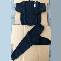 Navy blue velvet trousers new winter cold-proof and warm zipper waist type labor protection line trousers suit