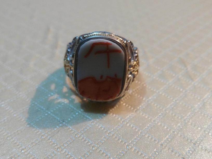 Ancient play in the collection category: Qing old porcelain sheet ring a 925 silver ring to the living outlet S-0027-Taobao