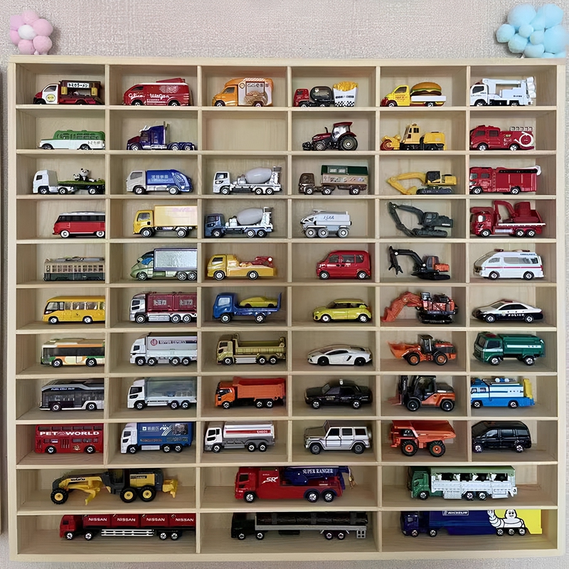 Car Toy Storage Rack Solid Wood Matchbox Car Display Cabinet Tomica Sports Car Display Case Domeka Storage Box
